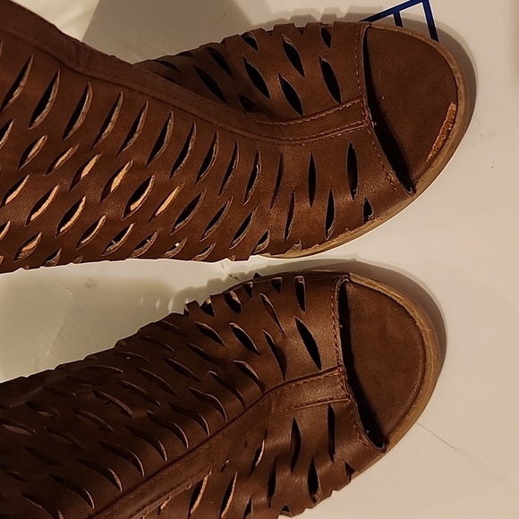 Women's brown sandal block heel - Picture 5 of 5